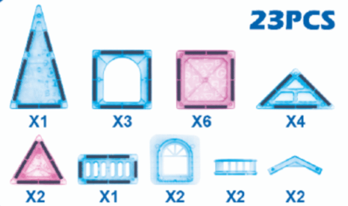 Variety of magnetic building blocks (23pcs) JH20A - Image 3