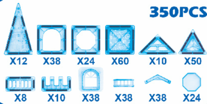 Magnetic building blocks (350pcs) JH21D - Image 3