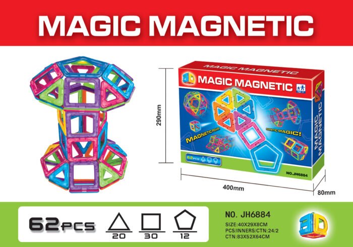 Magnetic Building Blocks Set (62pcs) JH6884